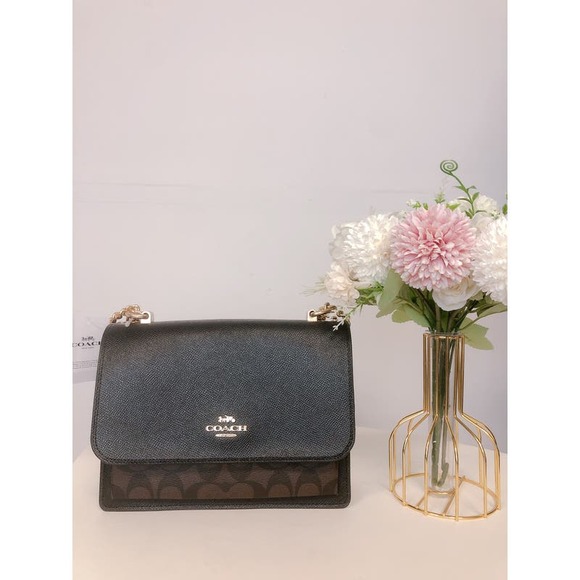 Coach Handbag 91019 Klare Crossbody In Signature Canvans Chain Strap Bag - Picture 2 of 9